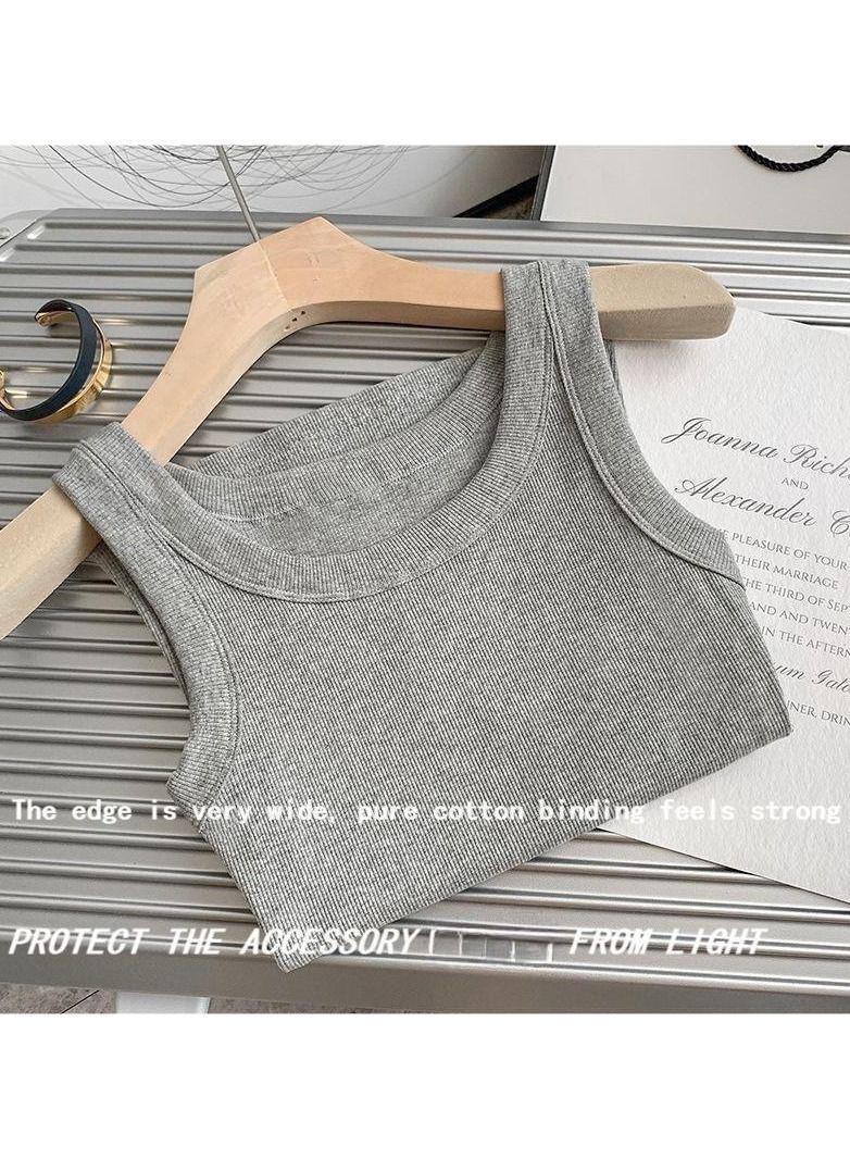 NIBEMINENT Women's cotton Vest,Shape Vest with Wide Hem ，Outward Wear with Interior Straps Suspenders，Skin Friendly, Not Easy To Deform - Image 2