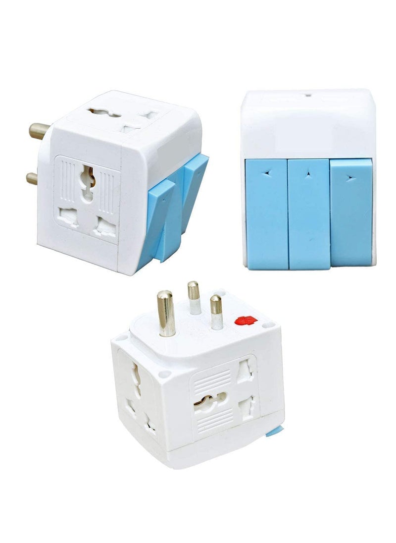 Krifa Enterprise Krifa Enterprise 3 Way Plug Adapter Switch 3 PIN Universal Conversion Plug 3 in 1 MultiPlug Individual Switch  - Image 5