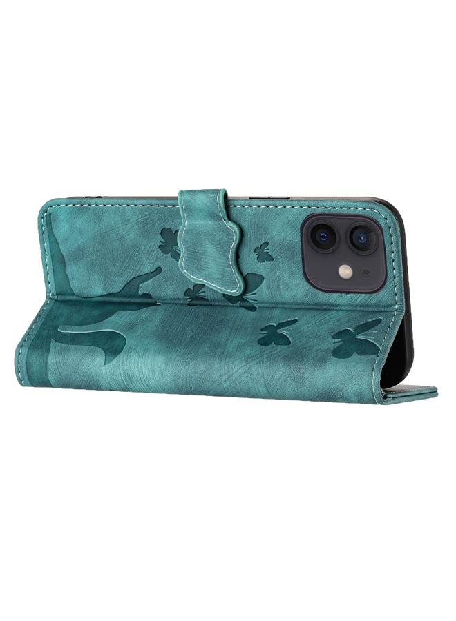 Zaboon Case For iPhone 12 / 12 Pro Butterfly Cat Embossing Flip Leather Phone Case - Image 5