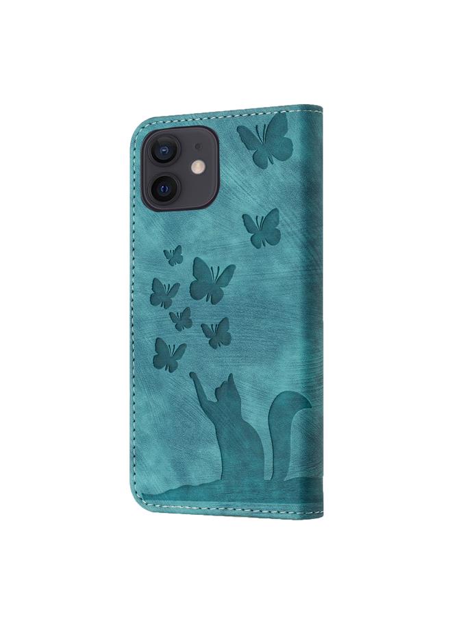 Zaboon Case For iPhone 12 / 12 Pro Butterfly Cat Embossing Flip Leather Phone Case - Image 3