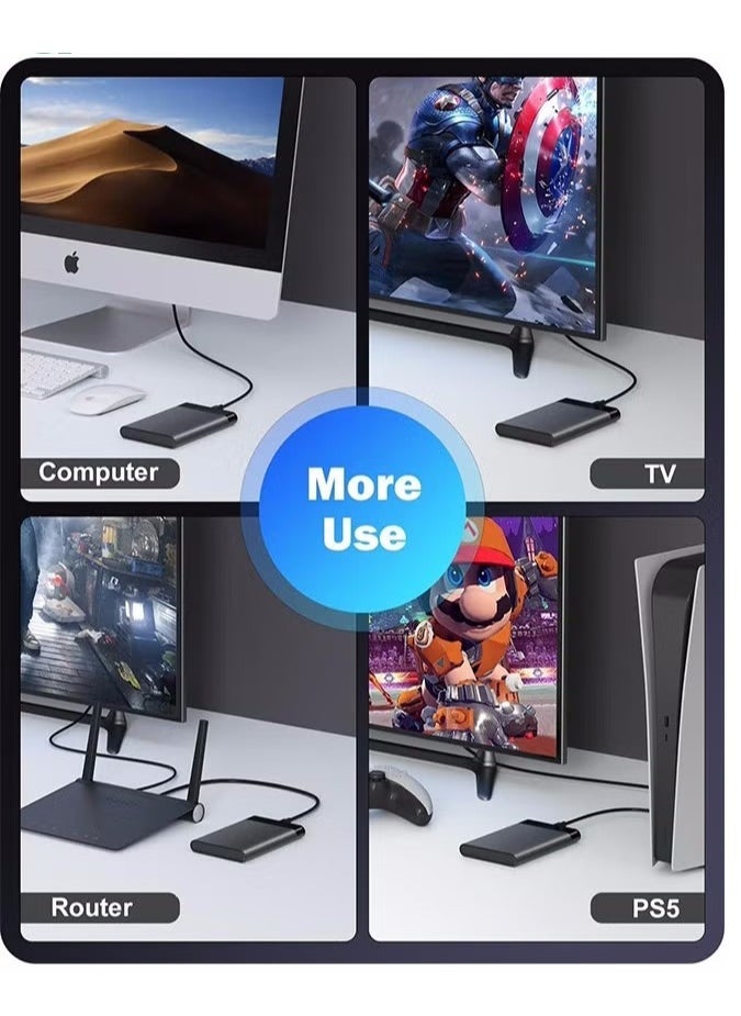 2.5'' External Hard Drive Enclosure, 6Gbps USB C 3.1 Gen 2 to SATA III Tool-Free External Hard Drive Case for 7mm/9.5mm 2.5 inch SSD HDD with UASP, Compatible with WD Toshiba Samsung PS4 Xbox - Image 4