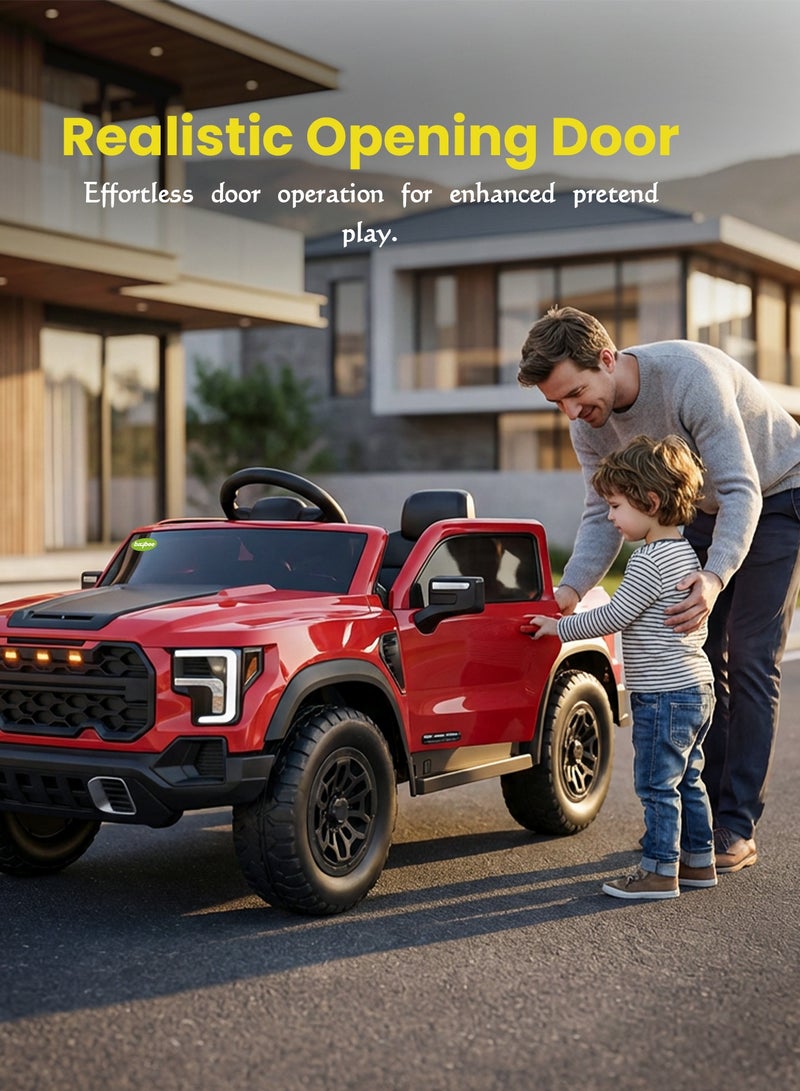 BAYBEE Raptor Childrens Electric Ride on Jeep for Kids, Baby Ride on Toy Childrens Battery Operated Car with Led Light & Music | Battery Car for Kids | Childrens Electric Ride on Car for Kids 2 to 6 Years Boy Girl Red - Image 4