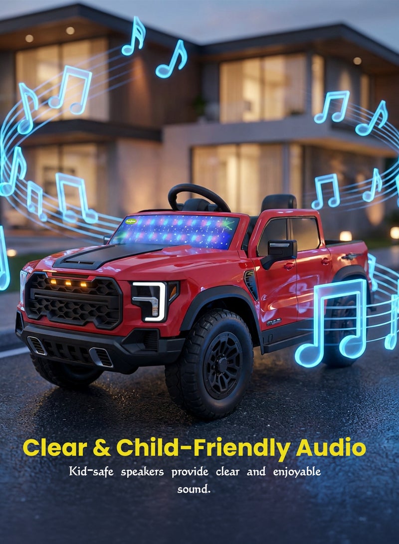 BAYBEE Raptor Childrens Electric Ride on Jeep for Kids, Baby Ride on Toy Childrens Battery Operated Car with Led Light & Music | Battery Car for Kids | Childrens Electric Ride on Car for Kids 2 to 6 Years Boy Girl Red - Image 3