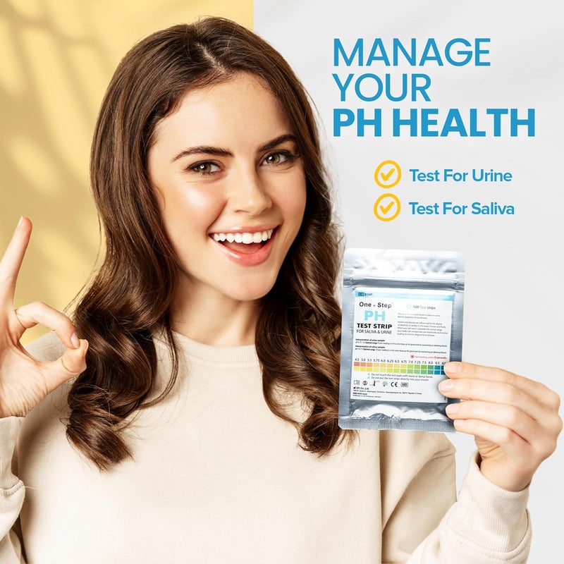 One Step pH Urine Saliva Test Strips 100 Strips Test Range 4590 Tests Alkaline Acidity Levels in The Body Body pH Test Kit Highly Accurate Results in Seconds Home Health Tests - Image 4
