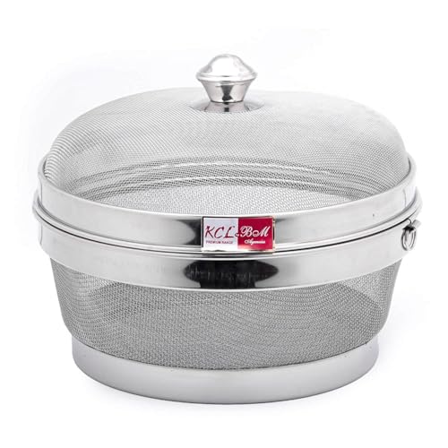 KCL Stainless Steel - Miska Fruit & Vegetable Basket with Lid | 10 Inch Premium Modern Design Mesh Basket | Must Have Kitchen Essential - Image 1