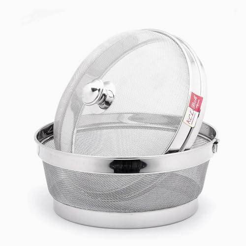 KCL Stainless Steel - Miska Fruit & Vegetable Basket with Lid | 10 Inch Premium Modern Design Mesh Basket | Must Have Kitchen Essential - Image 3