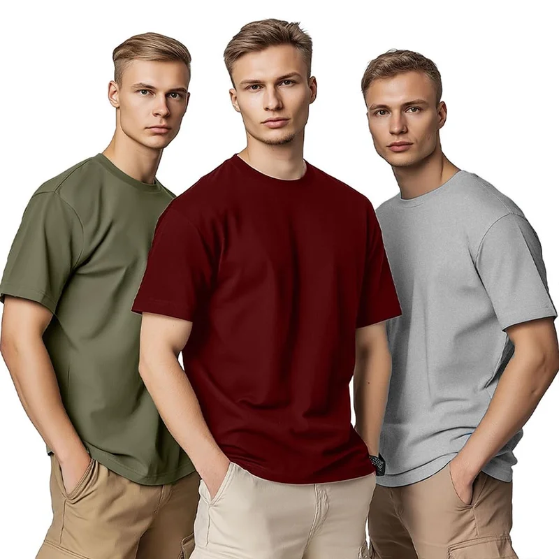 NOBERO  Men's Cotton Solid Regular Fit T-Shirt for Men | Best Price UAE