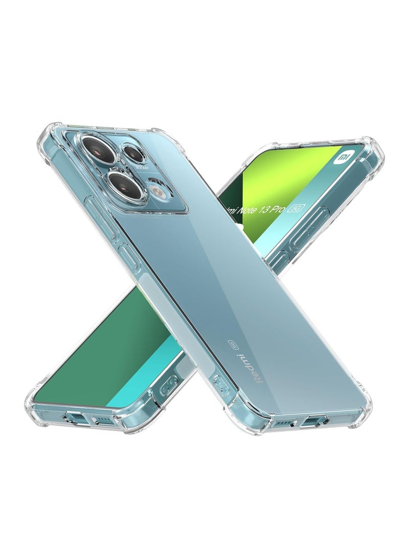 ELMO3EZZ Clear Case Cover for Xiaomi Redmi Note 13 Pro 5G, TPU Silicone Rubber Bumper Reinforced Back Cover for Xiaomi Redmi Note 13 Pro 5G (Clear) - Image 1
