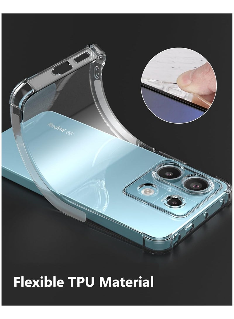 ELMO3EZZ Clear Case Cover for Xiaomi Redmi Note 13 Pro 5G, TPU Silicone Rubber Bumper Reinforced Back Cover for Xiaomi Redmi Note 13 Pro 5G (Clear) - Image 2