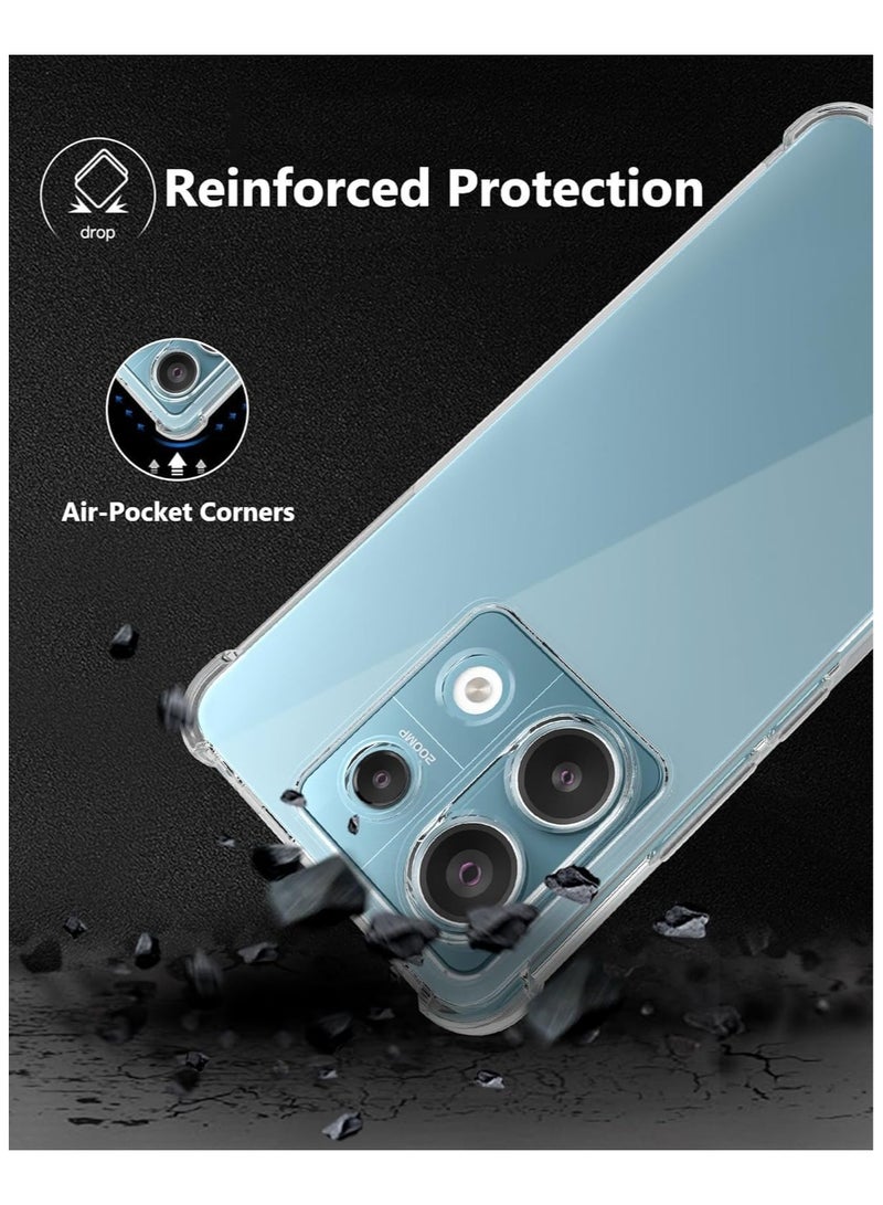 ELMO3EZZ Clear Case Cover for Xiaomi Redmi Note 13 Pro 5G, TPU Silicone Rubber Bumper Reinforced Back Cover for Xiaomi Redmi Note 13 Pro 5G (Clear) - Image 5