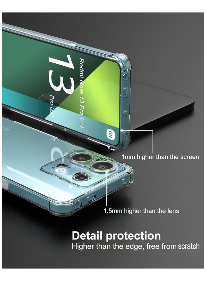 ELMO3EZZ Clear Case Cover for Xiaomi Redmi Note 13 Pro 5G, TPU Silicone Rubber Bumper Reinforced Back Cover for Xiaomi Redmi Note 13 Pro 5G (Clear) - Image 4