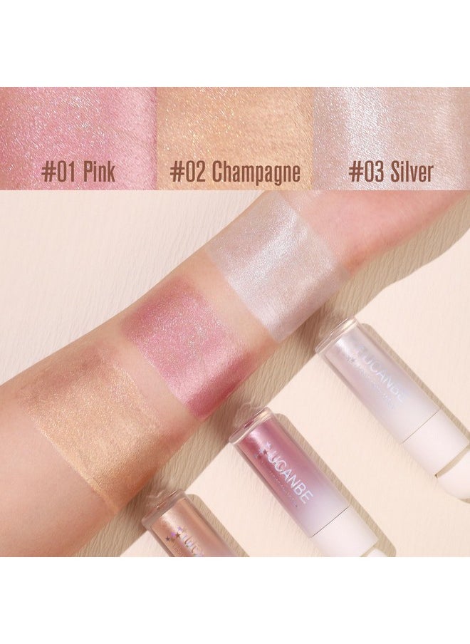 UCANBEMAKEUP 3Pack Liquid Face Highlighter Makeup Setmultifunctional Luminous Glow Natural Radiance Sparkly Glitter Body Shimmer Liquid Luminizer Stickssuitable For Face Eyes Lips And More  - Image 2