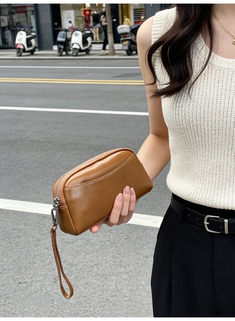 Lumo Handmade-Genuine Leather Clutch for Women, Hand-Stitched Full Grain Leather Pouch, Unique Artisan Evening Bag - Image 1