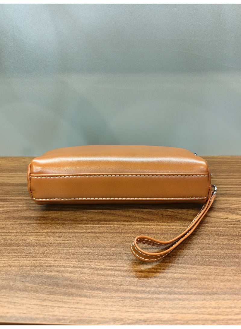 Lumo Handmade-Genuine Leather Clutch for Women, Hand-Stitched Full Grain Leather Pouch, Unique Artisan Evening Bag - Image 3