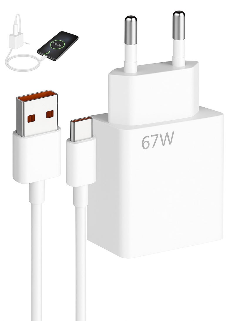 67W Type-C Fast Charger with 8A Cable – Super Fast Charging & High Quality