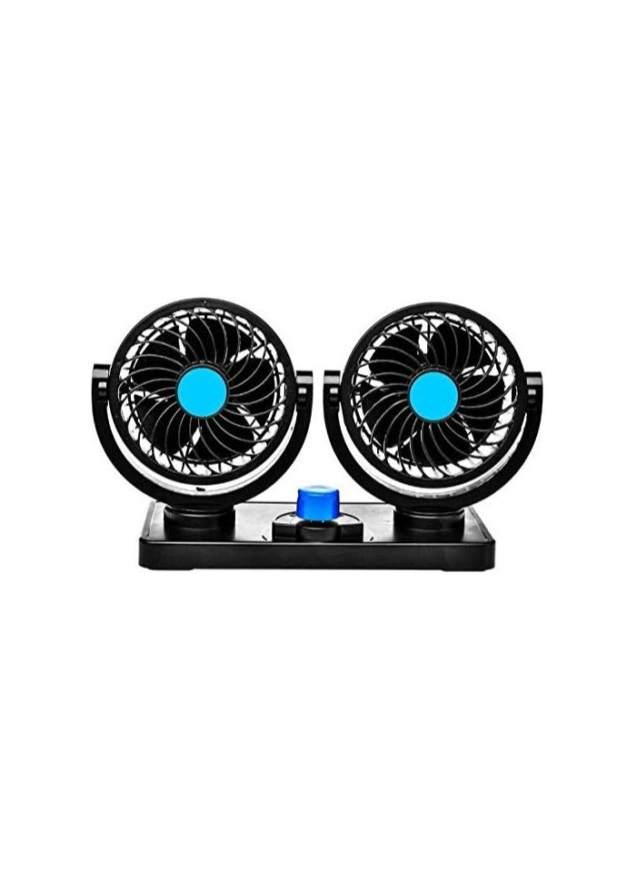 12V Electric Car Cooling Fan Adjustable Dual Head Car Fan - Image 1