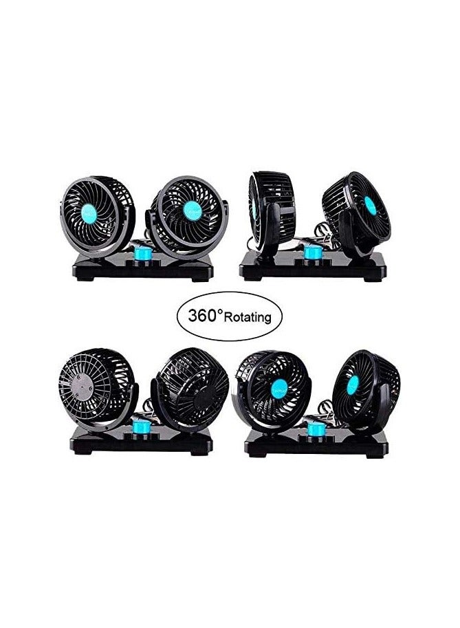 12V Electric Car Cooling Fan Adjustable Dual Head Car Fan - Image 5