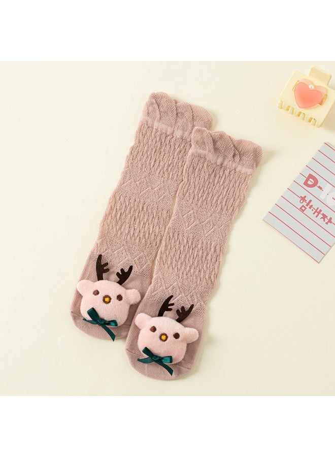 Newborn Baby Class A Spring And Summer Mesh Thin Anti-mosquito Knee Socks Baby Cartoon Long Tube Floor Socks 1