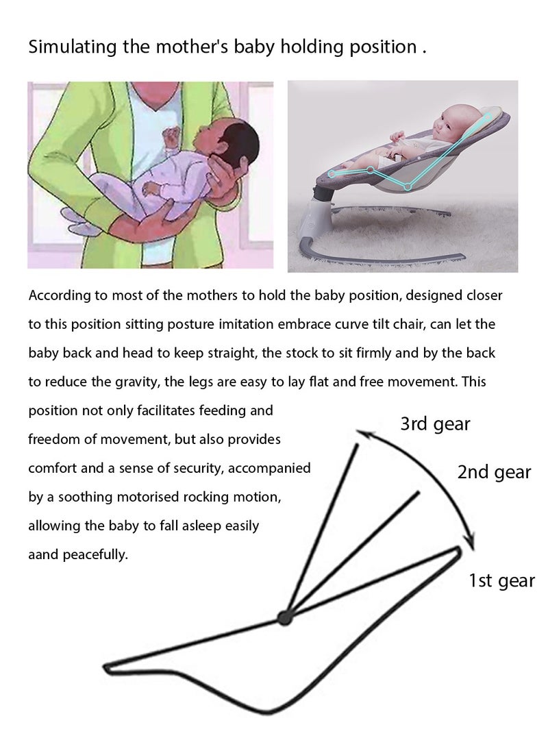 Arabest Baby Bouncer Smart Bluetooth Baby Rocking Chair New Style Electric Cradle Bed Smart Sensor Swing Newborn Shaker With Remote Control  - Image 3