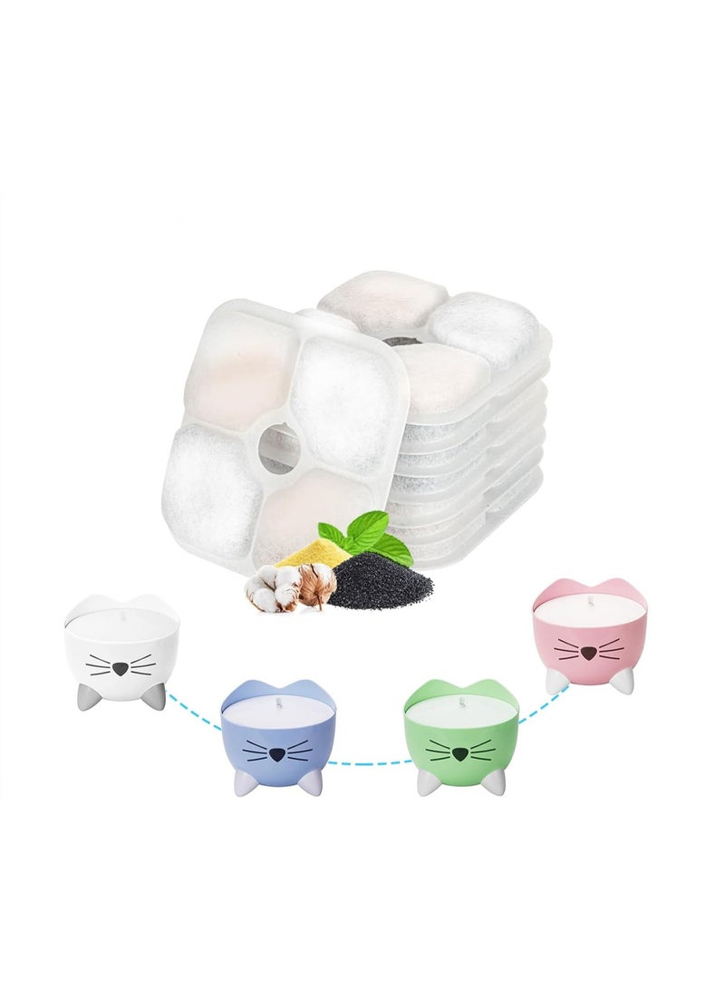 12 Pack Cat Water Fountain Filters Replacement with 3 Pump Hoses - Triple Filtration System Compatible with PiXi Pet 2.5L Stainless Steel Dog & Cat Water Dispenser - Image 2