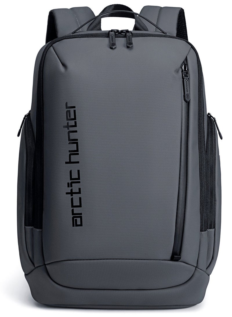ARCTIC HUNTER Laptop Daypack Durable Polyester Backpack with Built In USB/Headphone Port Computer Bag for Men Women, B00554, Grey - Image 3