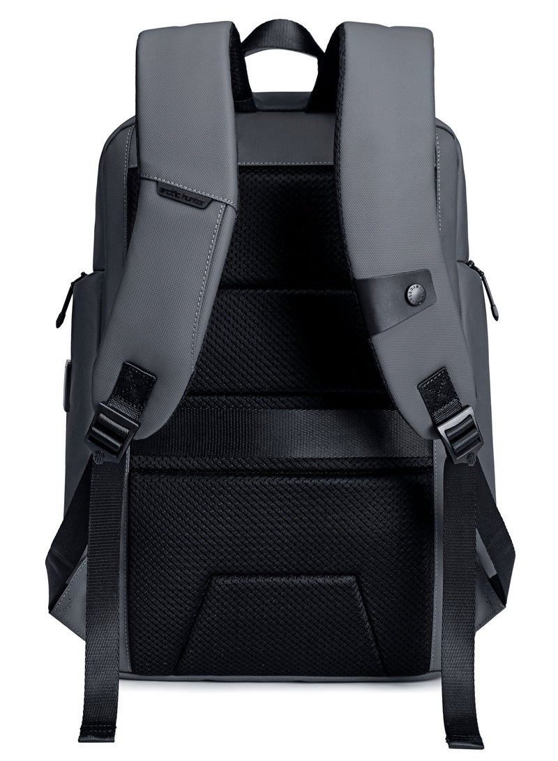 ARCTIC HUNTER Laptop Daypack Durable Polyester Backpack with Built In USB/Headphone Port Computer Bag for Men Women, B00554, Grey - Image 4