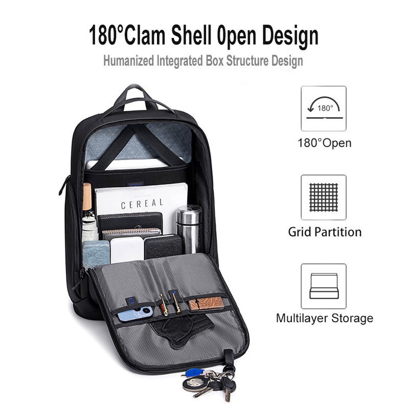 ARCTIC HUNTER Laptop Daypack Durable Polyester Backpack with Built In USB/Headphone Port Computer Bag for Men Women, B00554, Grey - Image 5