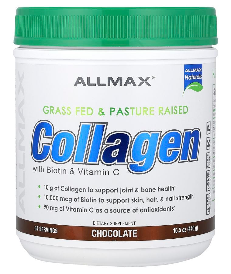 Allmax Collagen with Biotin & Vitamin C Chocolate 15.5 oz (440 g)