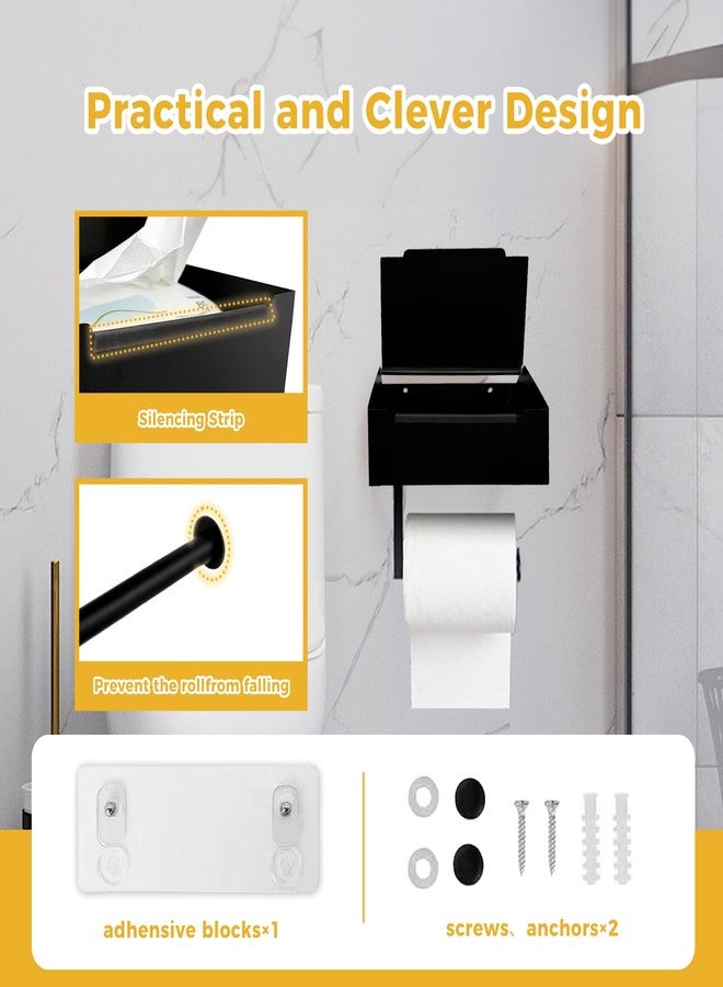 Baooery Toilet Paper Holder with Shelf, Toilet Paper and Wipes Holder, Wipes Dispenser and Storage, Stainless Steel Wall Mount Toilet Paper and Flushable Wipes Storage - Image 3