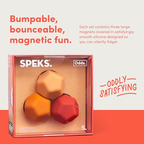 Speks Odds Soft Silicone Fidget Magnets | Silent Stress Relief Toys | Textured Magnetic Balls for Adults & Teens 14+ | Orange - Image 4