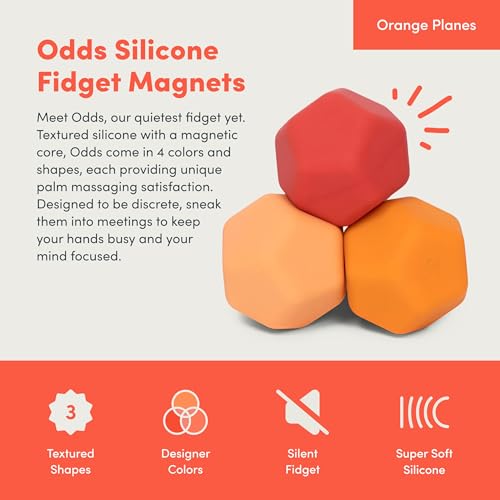 Speks Odds Soft Silicone Fidget Magnets | Silent Stress Relief Toys | Textured Magnetic Balls for Adults & Teens 14+ | Orange - Image 2