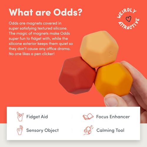 Speks Odds Soft Silicone Fidget Magnets | Silent Stress Relief Toys | Textured Magnetic Balls for Adults & Teens 14+ | Orange - Image 3