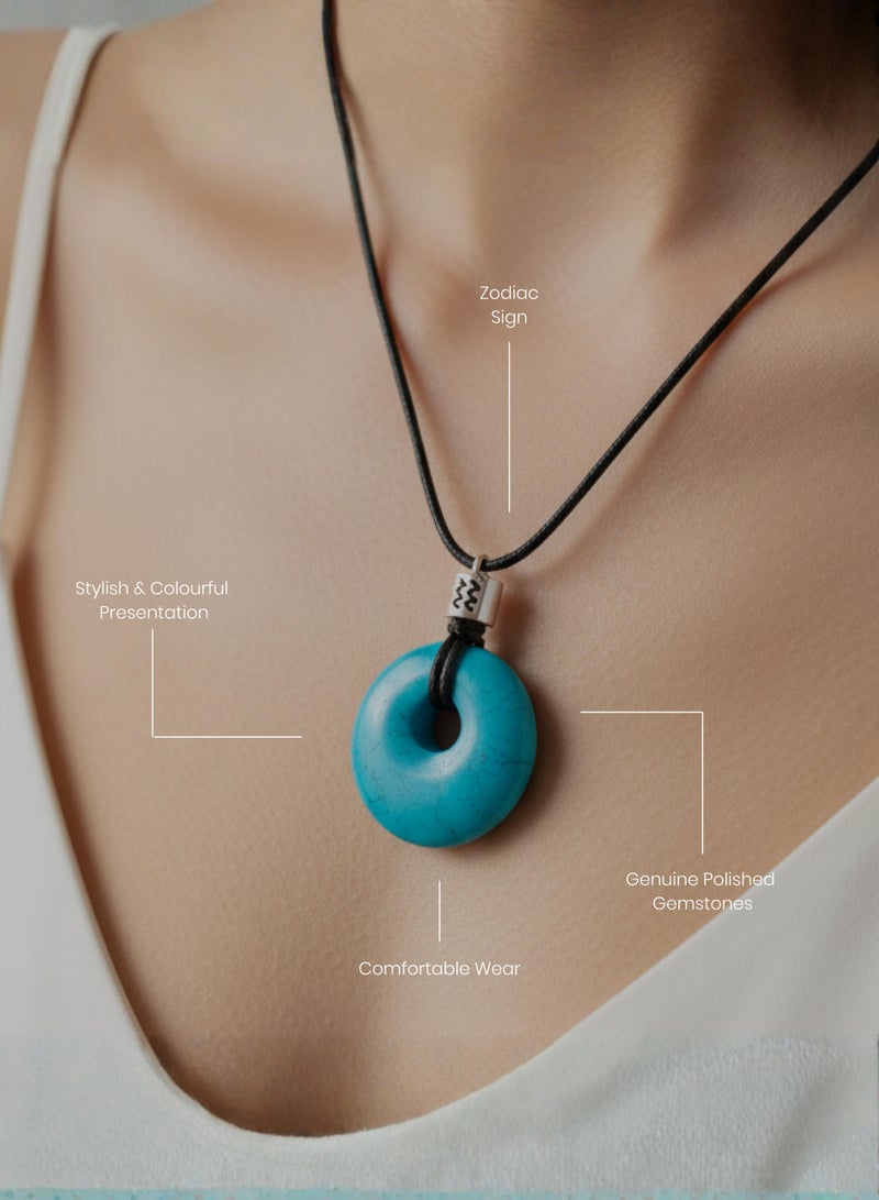 British Fossils Zodiac Pendant Aquarius - Howlite - Image 3
