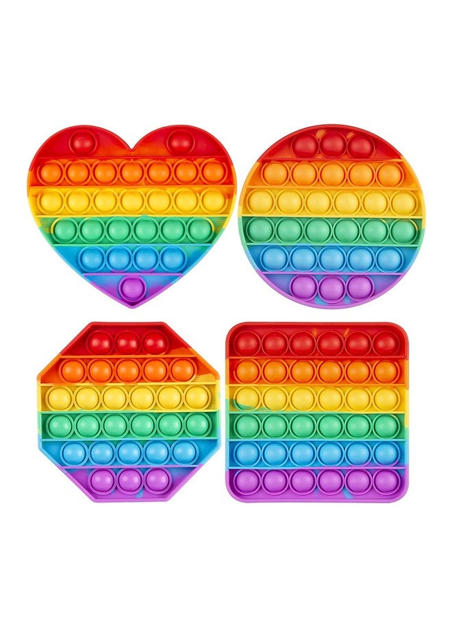 atorakushon atorakushon Pop It Silicone Fidget Toys Push Popit Bubble and Anti-Anxiety Tool Sensory Special Need Stress Relief Toy for Girls Boys Kids Adults 4pcs  - Image 1