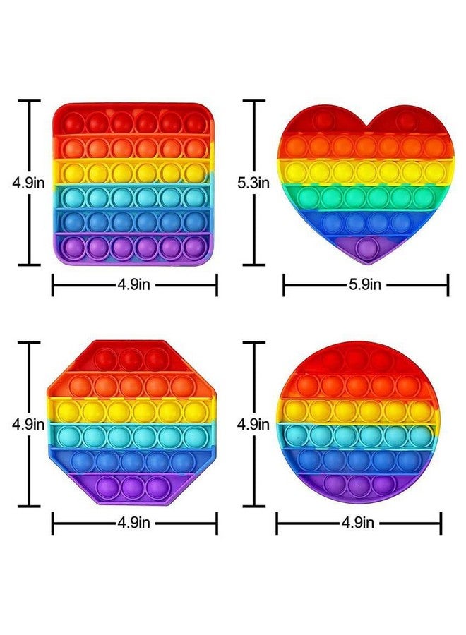 atorakushon atorakushon Pop It Silicone Fidget Toys Push Popit Bubble and Anti-Anxiety Tool Sensory Special Need Stress Relief Toy for Girls Boys Kids Adults 4pcs  - Image 2