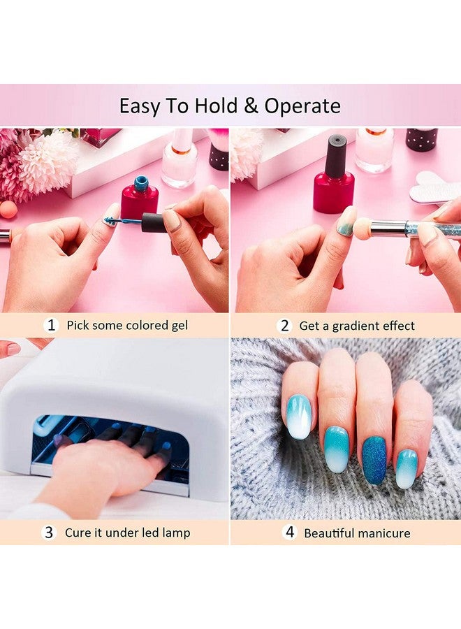 SILPECWEE 1Pc Uv Gel Nail Gradient Sponges Pen With 16Pcs Replaceable Sponge Heads Double Head Nail Ombre Brush Acrylic Manicure Diy Tools - Image 5