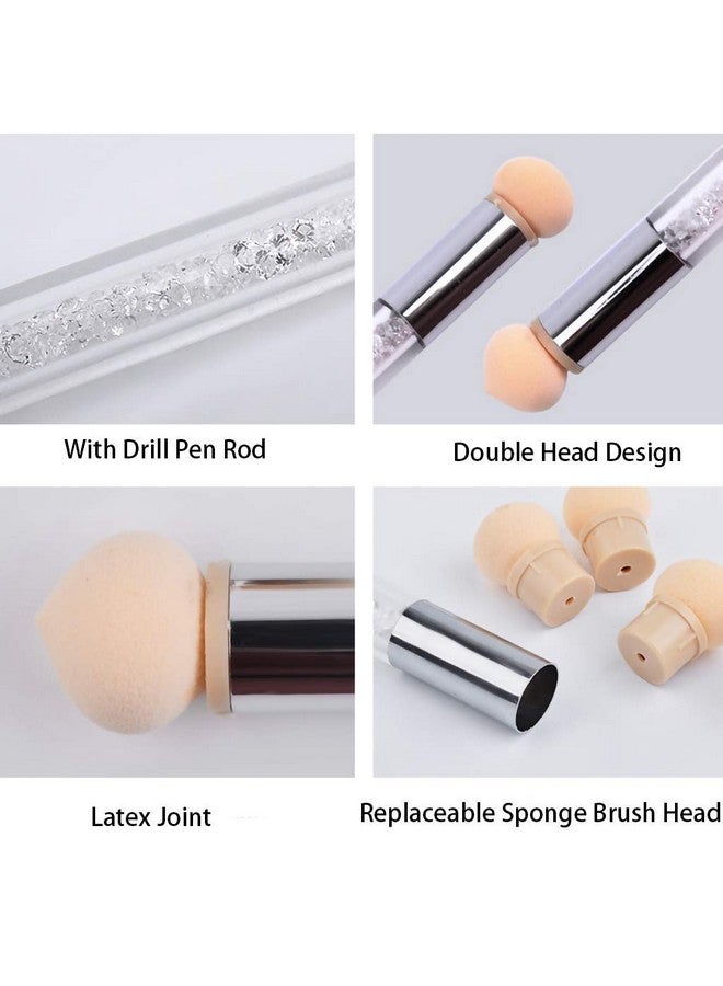 SILPECWEE 1Pc Uv Gel Nail Gradient Sponges Pen With 16Pcs Replaceable Sponge Heads Double Head Nail Ombre Brush Acrylic Manicure Diy Tools - Image 3