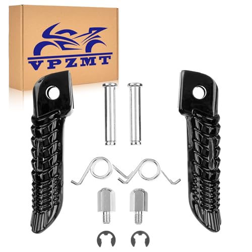 VPZMT Front Foot Pegs Footrests Pedals for 20012022 Suzuki GSXR600 GSXR750 GSXR1000 Front Pegs Black - Image 1