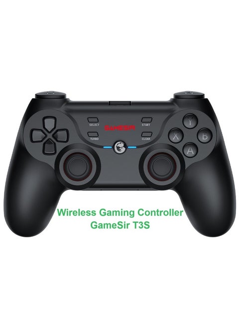 Classic Gamepad GameSir T3S Wireless Gaming Controller for Switch Windows PC Android TV Box iPad iOS & Android with Turbo Function, Dual Shock, 600mAh Lithium-ion Battery Playing 25hours