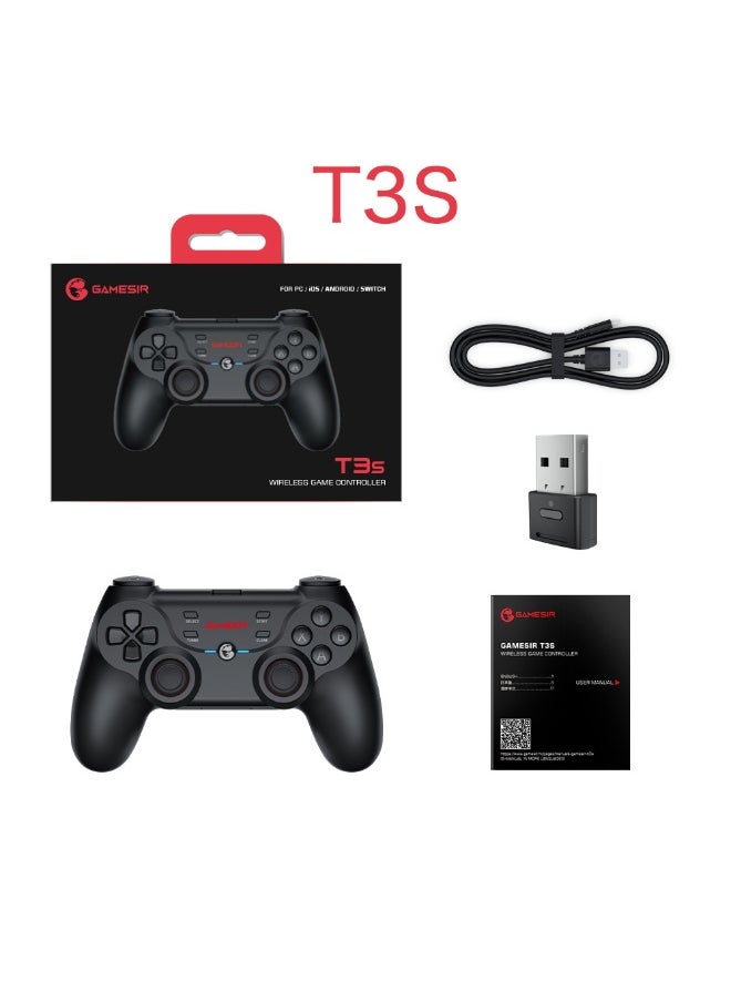 General - Classic Gamepad GameSir T3S Wireless Gaming Controller for Switch Windows PC Android TV Box iPad iOS & Android with Turbo Function, Dual Shock, 600mAh Lithium-ion Battery Playing 25hours - Image 1