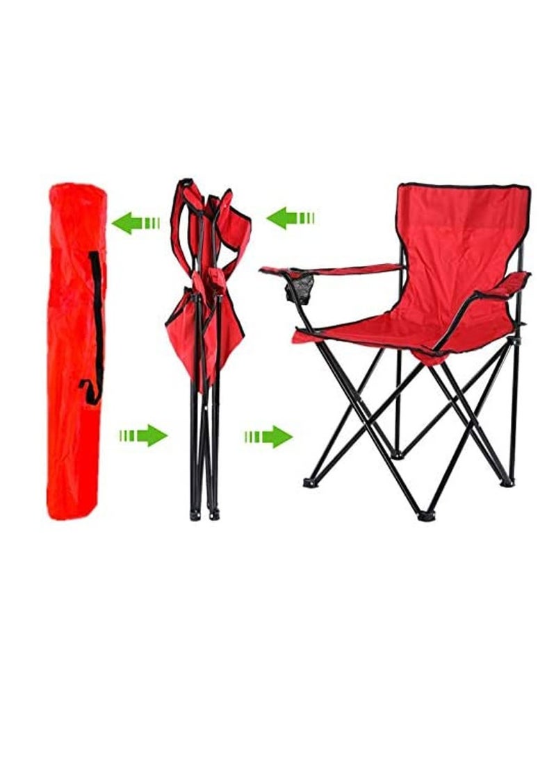 GO2CAMPS Camping Chair/Picnic chair/Out Door Chair  Hand Support with Cup Holder with Carry Bag(Red)  - Image 3