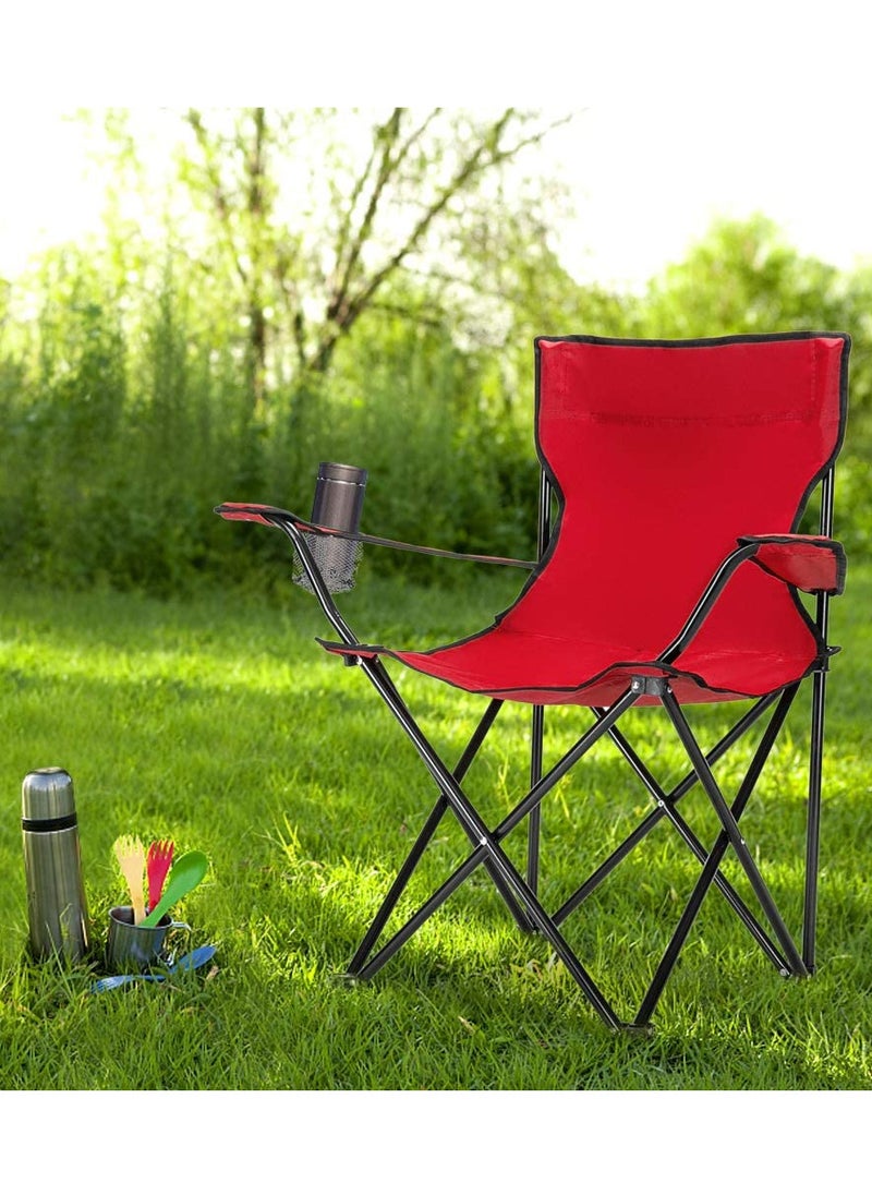 GO2CAMPS Camping Chair/Picnic chair/Out Door Chair  Hand Support with Cup Holder with Carry Bag(Red)  - Image 2