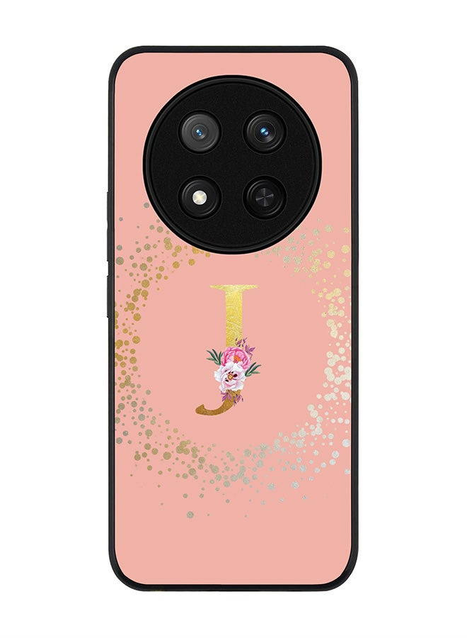Stylizedd For Honor X9c / Honor Magic7 Lite 5G Case,Slim fit Camera Protection, Shockproof Thin Phone cover  - Custom Monogram Floral - J  (Rose Pink ) - Image 1