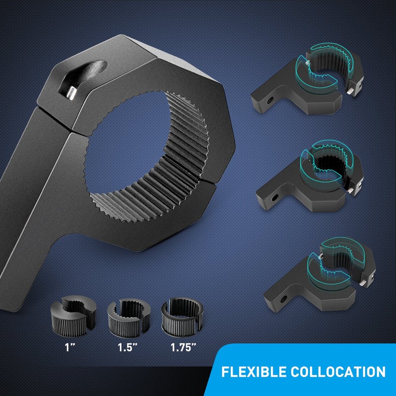 Nilight 2PCS 4 Inch 18W Flood LED Light Bars Off-Road Light Mounting Bracket Horizontal Bar Tube Clamp with Off Road Wiring Harness- 2 Leads, 2 Years Warranty - Image 5