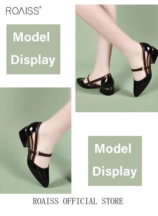 Low-Heeled Sandals Women's New British Style Thick-Heeled Sandals Fashion Comfortable Outer Wear Ladies Shallow Mouth Pointed Pumps Shoes - pzsku/Z7354C4FE6782AC61E029Z/45/_/1682644591/5ded5672-0500-435e-9f1e-31dfdda36ed1