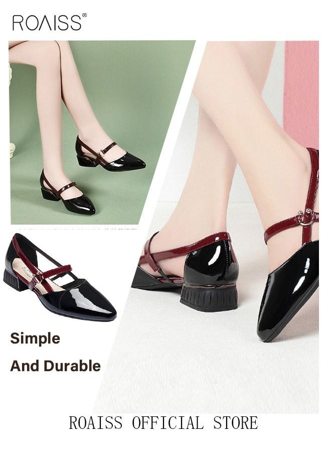 Low-Heeled Sandals Women's New British Style Thick-Heeled Sandals Fashion Comfortable Outer Wear Ladies Shallow Mouth Pointed Pumps Shoes - pzsku/Z7354C4FE6782AC61E029Z/45/_/1682644592/5e52121e-1528-480b-8494-adbe1ec19f1a