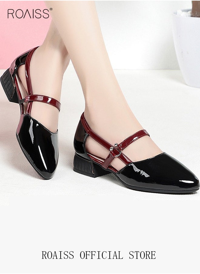 Low-Heeled Sandals Women's New British Style Thick-Heeled Sandals Fashion Comfortable Outer Wear Ladies Shallow Mouth Pointed Pumps Shoes - pzsku/Z7354C4FE6782AC61E029Z/45/_/1729047405/09982932-1c8c-400e-8956-518dc44ae5b6