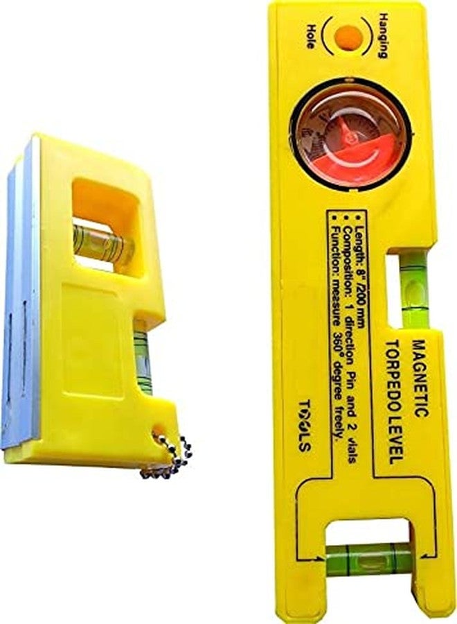 Inditrust 4" & 8" spirit level with magnet torpedo level pack of 2 Magnetic Torpedo Level (10CM & 20CM) Ultrafast Magnetic Torpedo Level - Image 1