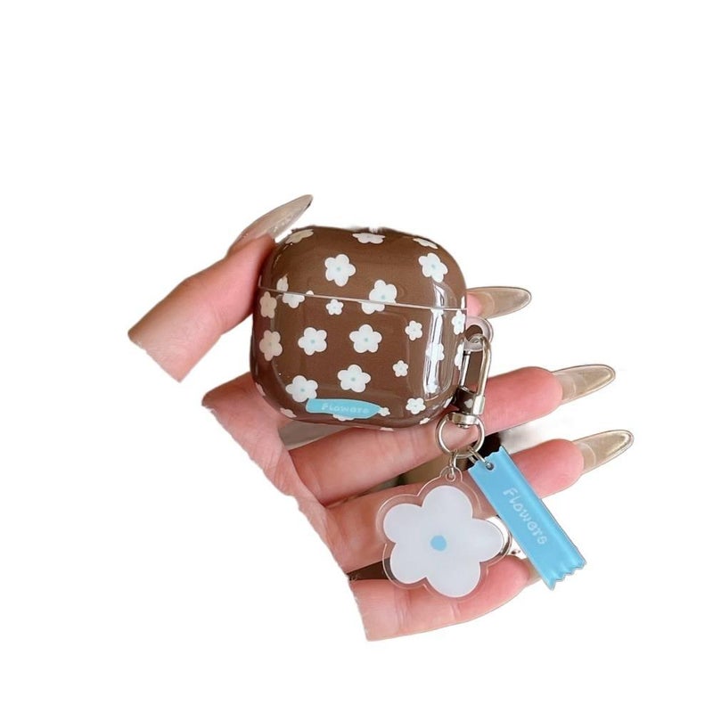 Case Compatible with AirPods Pro AirPods 4 AirPods 3 with Keychain in Brown with Scratch for Daily Carry Plastic - Image 5