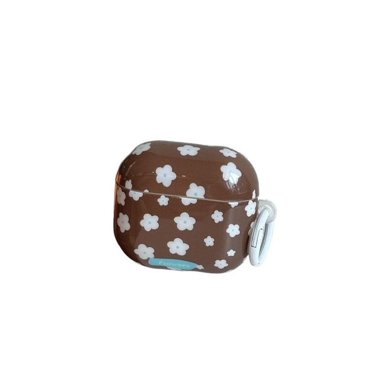 Case Compatible with AirPods Pro AirPods 4 AirPods 3 with Keychain in Brown with Scratch for Daily Carry Plastic - Image 2